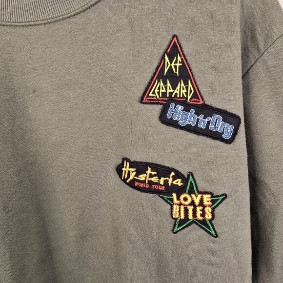 Vinyl Icons Def Leppard Patchwork Crewneck Long Sleeve Sweatshirt Medium - Picture 6 of 9